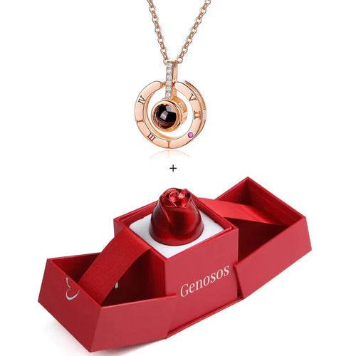 Collar de amor eterno + caja de rosas